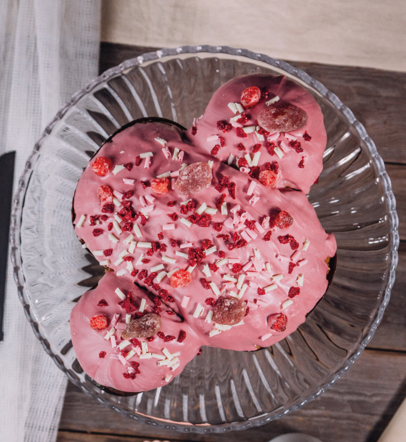 Colomba artigianale al cioccolato Ruby con cereali antichi